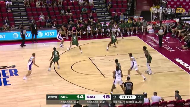 雄鹿vs国王第1节英文原声回放