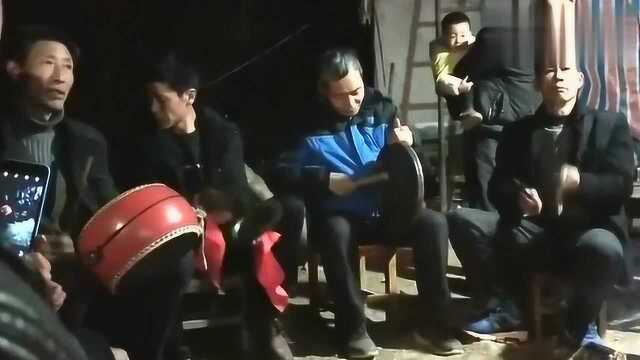 四川广元市朝天区汪家乡锣鼓表演