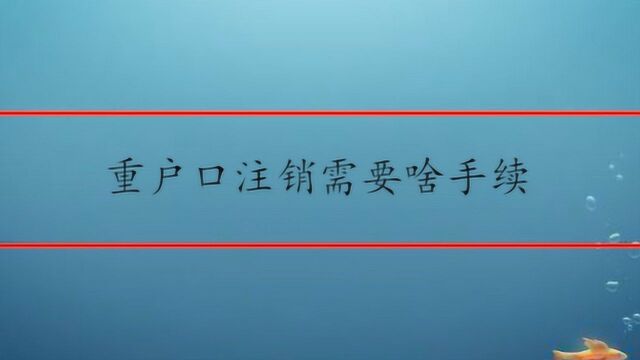 重户口注销需要啥手续