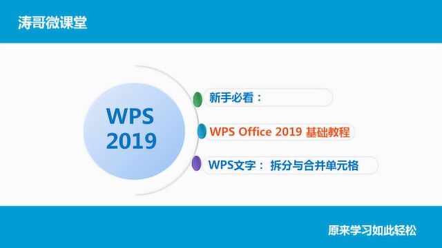 玩转办公软件WPS 2019——17 单元格的拆分与合并