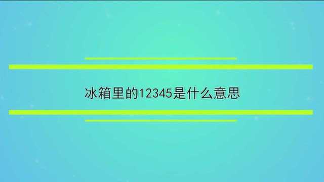 冰箱里的12345是什么意思