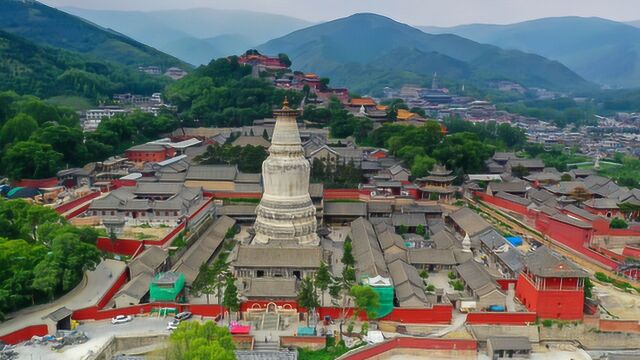 航拍山西:五台山之标志,护国大塔院寺