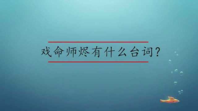 戏命师烬有什么台词?