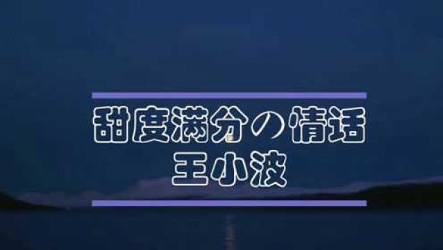 【王小波】甜度满分の情话