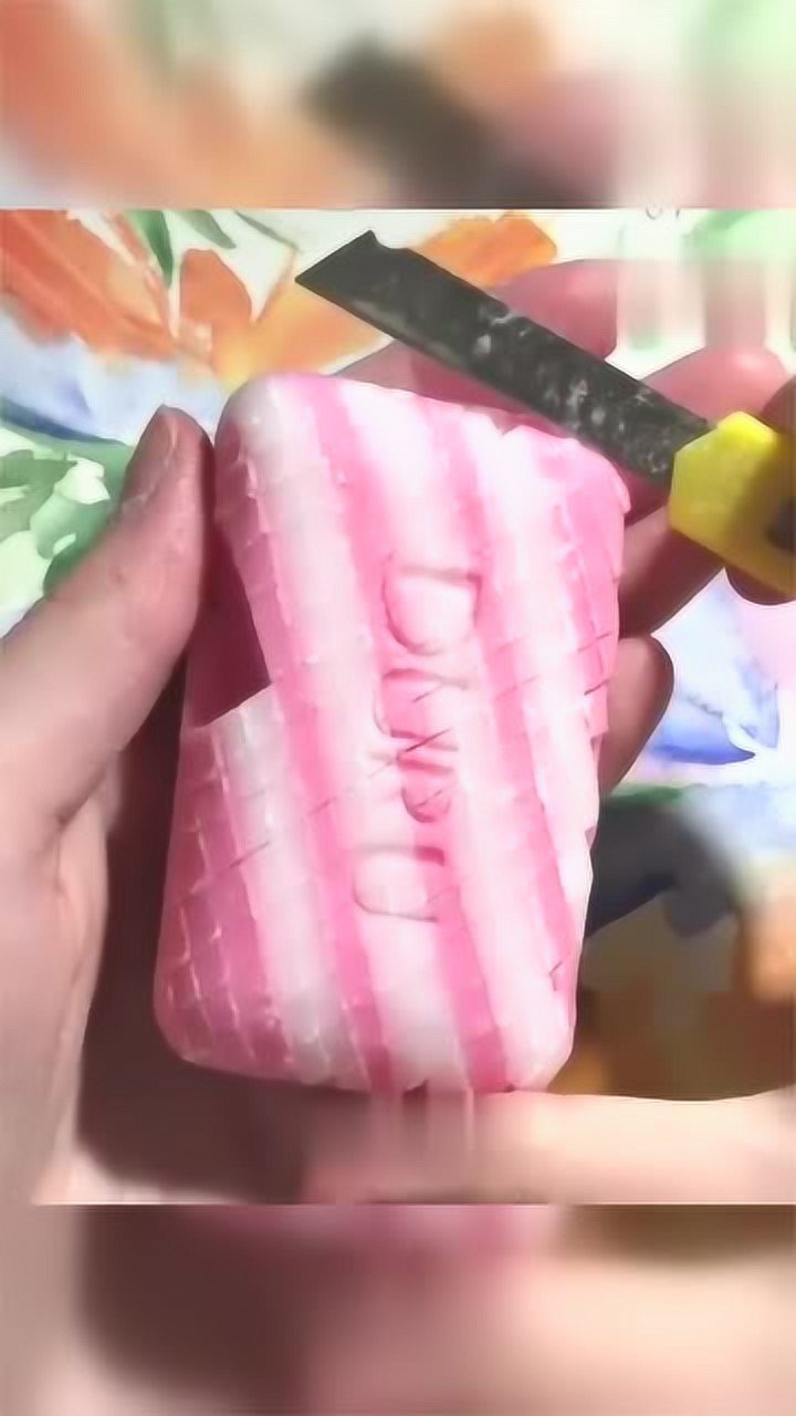马赛克香皂刮完一粒一粒掉下来真的好解压