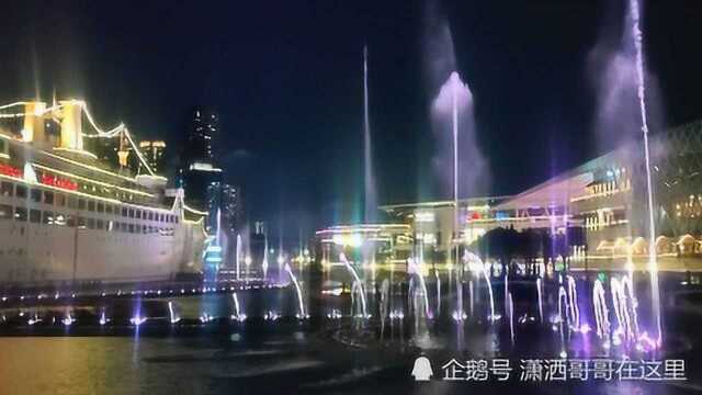 海上世界夜景喷水秀