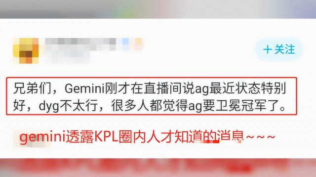 AG要“无了”?Gemini透露:AG训练赛状态“爆棚”,DYG不太行