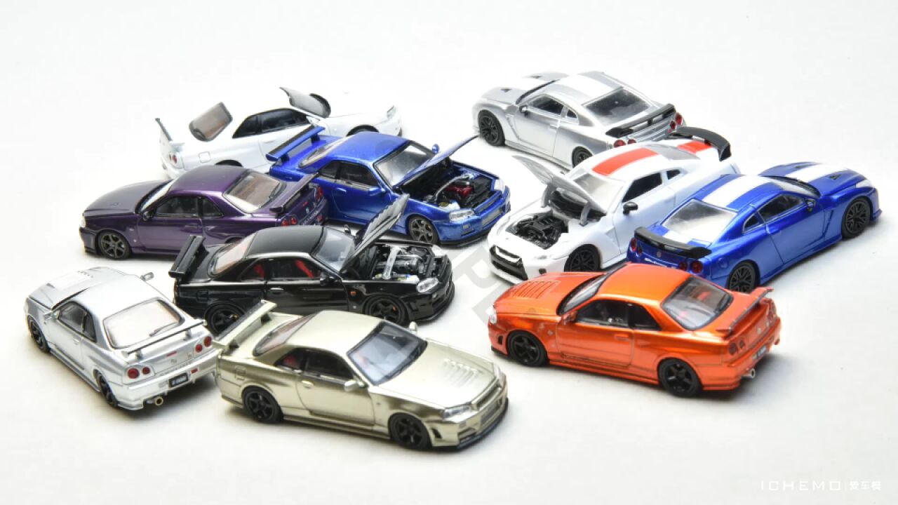 MotorHelix 1:64 合金开前盖 GTR 系列题材装饰板样品模型