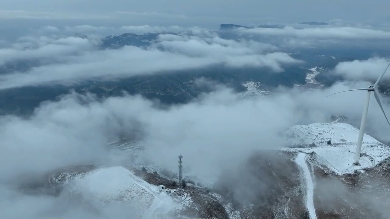 湖北宜昌云海雪景美不胜收