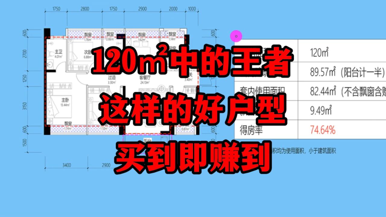 120㎡中的“王者”户型,堪称洞天福地,四平八稳兼全明通风