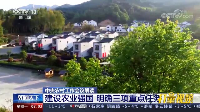 中央农村工作会议解读:建设农业强国,明确三项重点任务