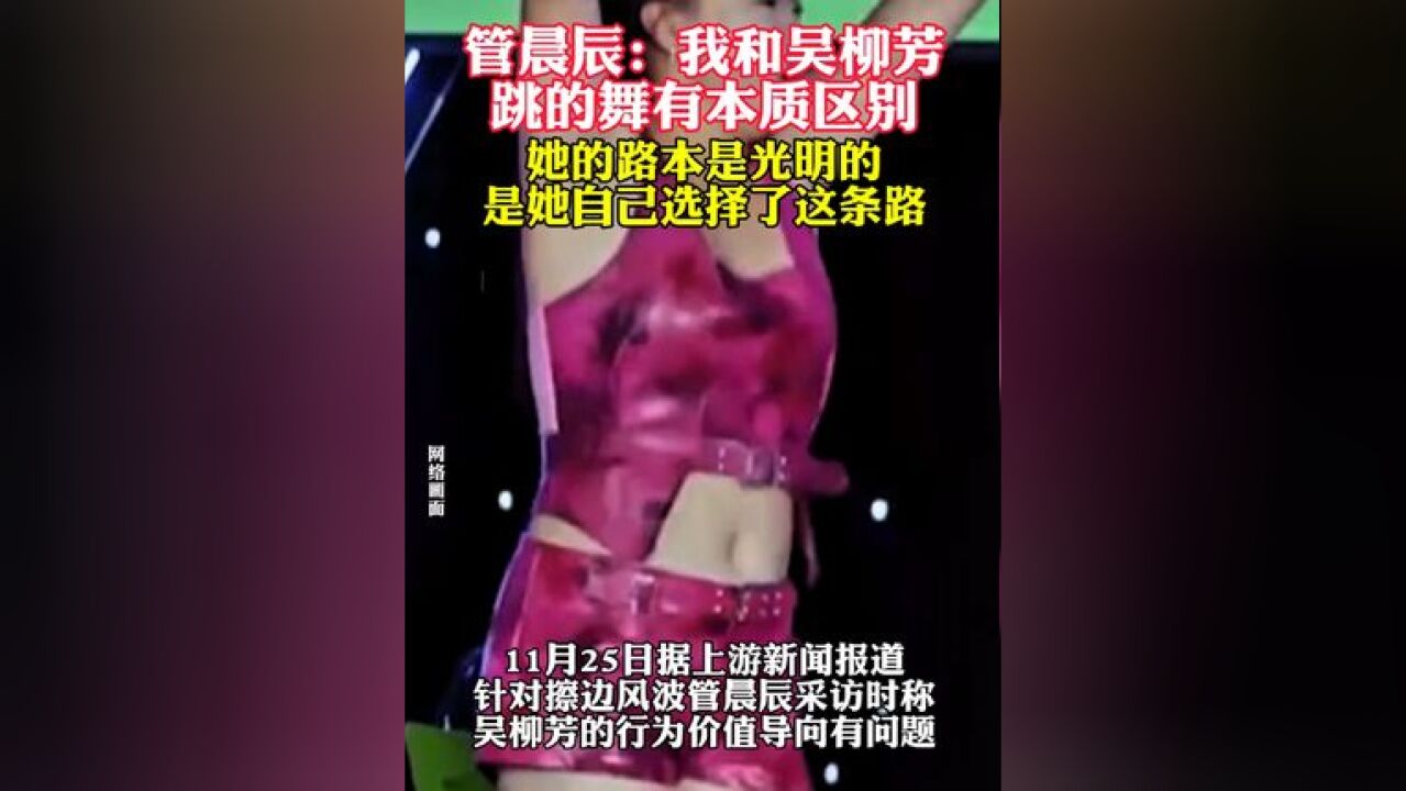 管晨辰:我和吴柳芳跳的舞有本质区别 她的路本是光明的是她自己选择了这条路