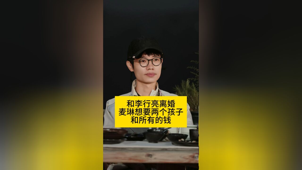 和李行亮离婚,麦琳想要两个孩子和所有的钱