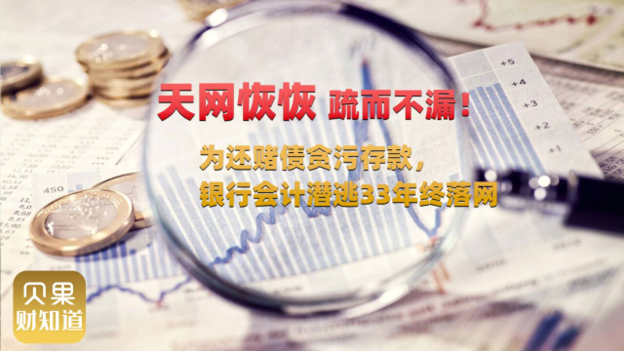 天网恢恢疏而不漏!为还赌债贪污存款,银行会计潜逃33年终落网