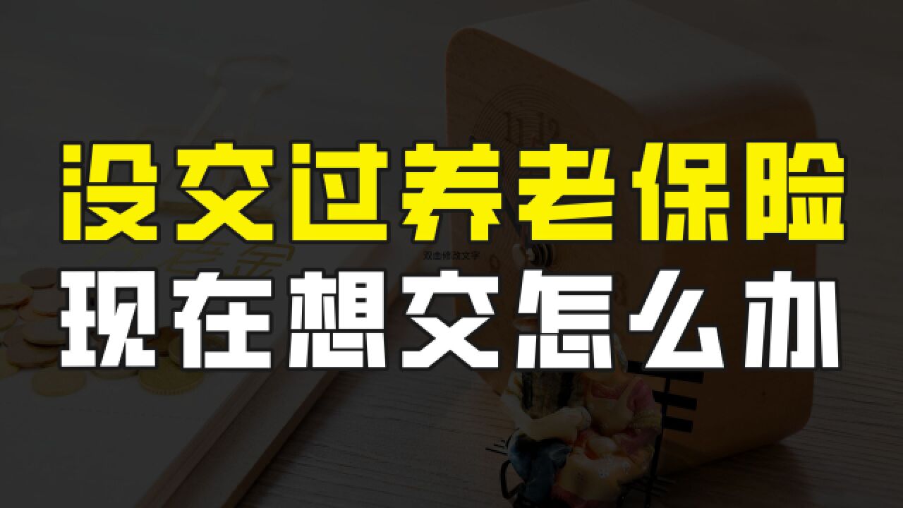 一直没有缴纳过养老保险,现在想交社保了,应该怎么办?