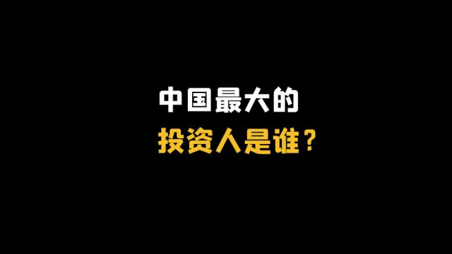 中国最大的投资人是谁?