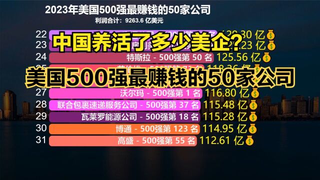 2023美国500强最赚钱的50家公司!中国网友:赚的都是我们的钱