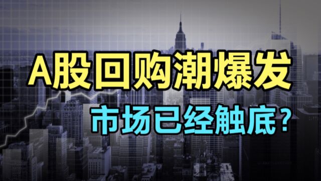 A股回购潮来了!384股价跌破每股净资产,市场已经触底吗?