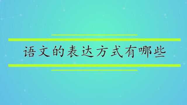 语文的表达方式有哪些