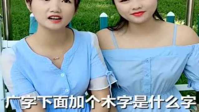 广字下面加两个木字是什么字?