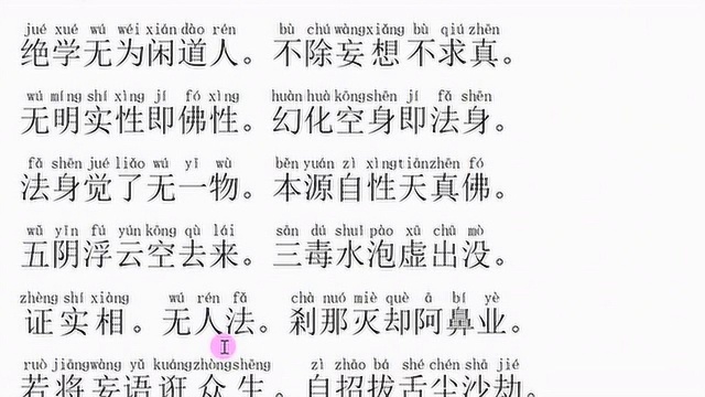 《证道歌(一)》——君不见,绝学无为闲道人,不除妄想不求真