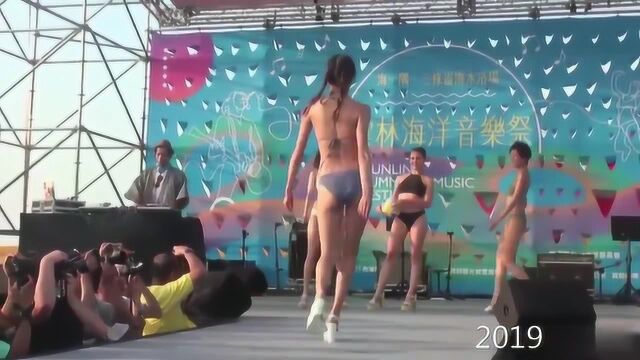 台湾云林海洋音乐祭泳装秀,湾湾超模可以甜美也可以很妩媚