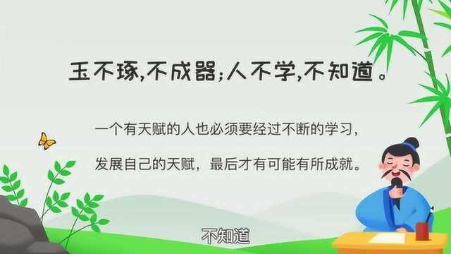 《礼记》玉不琢,不成器;人不学,不知道.