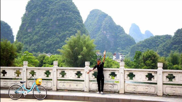 骑行阳朔十里画廊,陶醉在山水间,大自然的鬼斧神工让人流连忘返