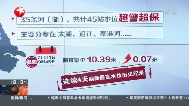 江苏:水情形势严峻——当前长江南京段最新水位10.21米 比上午略有下降