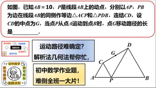 运动路径难确定? 解析法几何法帮你忙, 初中数学, 难倒全班一大片!