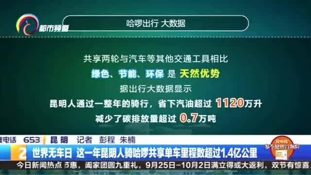 世界无车日 这一年昆明人骑哈啰共享单车里程数超过1.4亿公里