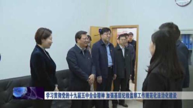 学习贯彻党的十九届五中全会精神 加强基层纪检监察工作规范化法治化建设