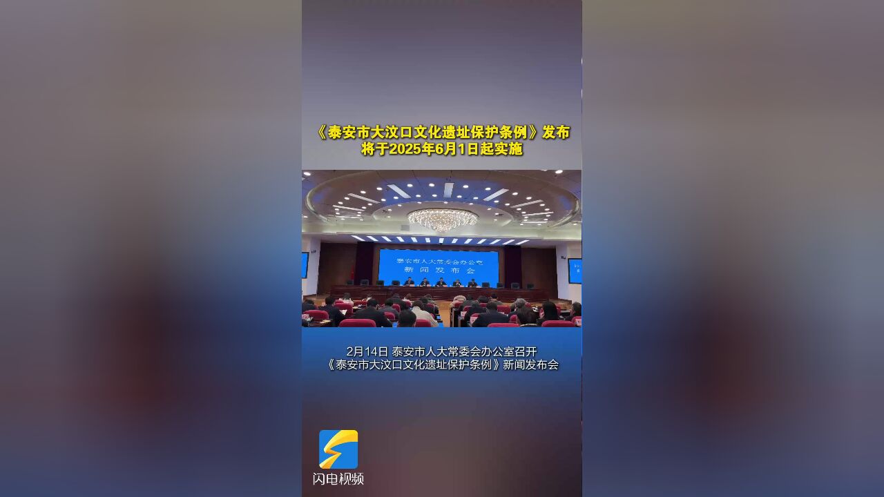 《泰安市大汶口文化遗址保护条例》发布 将于2025年6月1日起实施