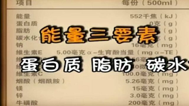 营养成分表的小知识,这三种物质竟最关键,被称为“能量三要素”