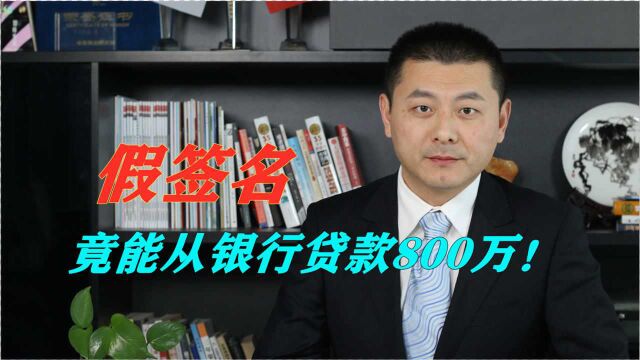 一个假签名,竟能从银行贷款800万!贷款漏洞什么时候能完善?