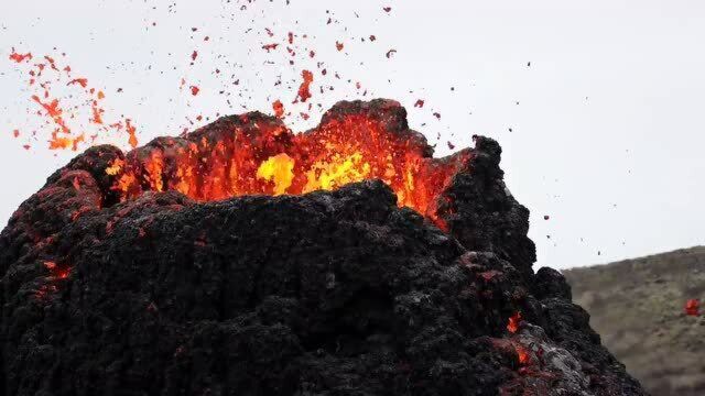 冰岛的火山爆发