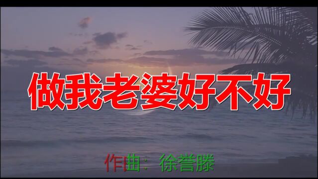 经典老歌:《做我老婆好不好》歌曲旋律动听优美,歌词有诗情画意