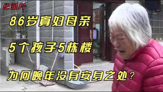 86岁寡妇母亲,五个孩子五栋楼,为何晚年没有安身之处?纪录片