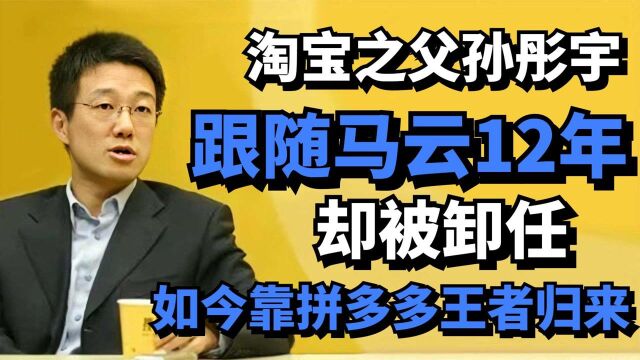 淘宝之父孙彤宇:跟随马云12年却被卸任,如今靠拼多多王者归来!纪录片