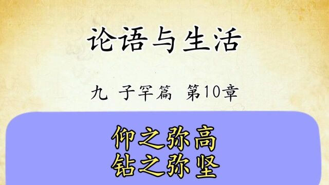 论语解读与生活运用九:子罕篇第10章原文讲解仰之弥高钻之弥坚国学经典传统文化