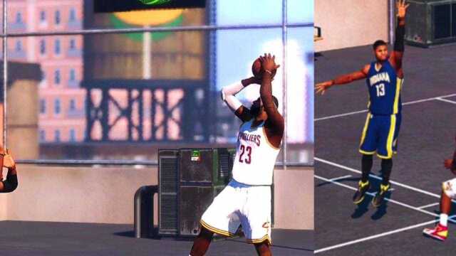 #NBA2K 用技术打球的詹姆斯有多恐怖?乔治老背景板了!