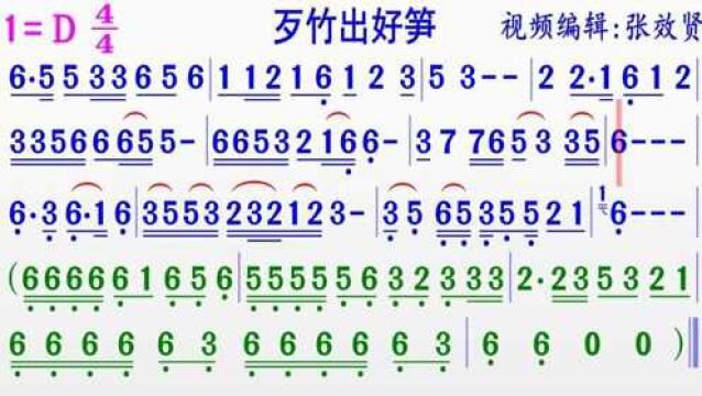 电子琴演奏的轻音乐《歹竹出好笋》的完整版彩色动态简谱