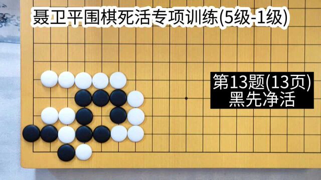 《聂卫平围棋死活专项训练》(5级1级)第13题(13页)黑先净活