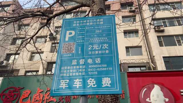 吉林市解放大路中段 停车位改按次收费了