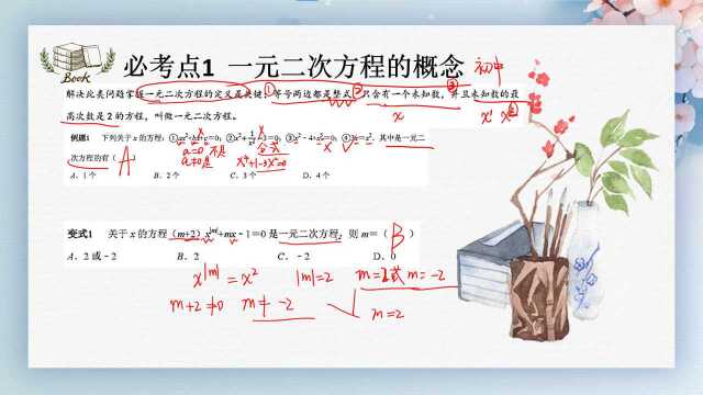 初中数学 | 一元二次方程专题—— 一元二次方程的概念及例题