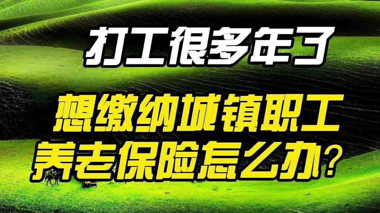 打工很多年了,想缴纳城镇养老保险,怎么办?