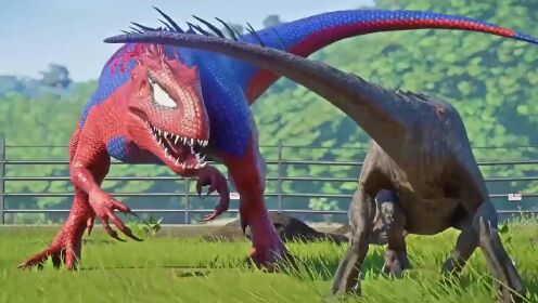 侏罗纪恐龙动画系列：天蝎座霸王龙VS蜘蛛霸王龙