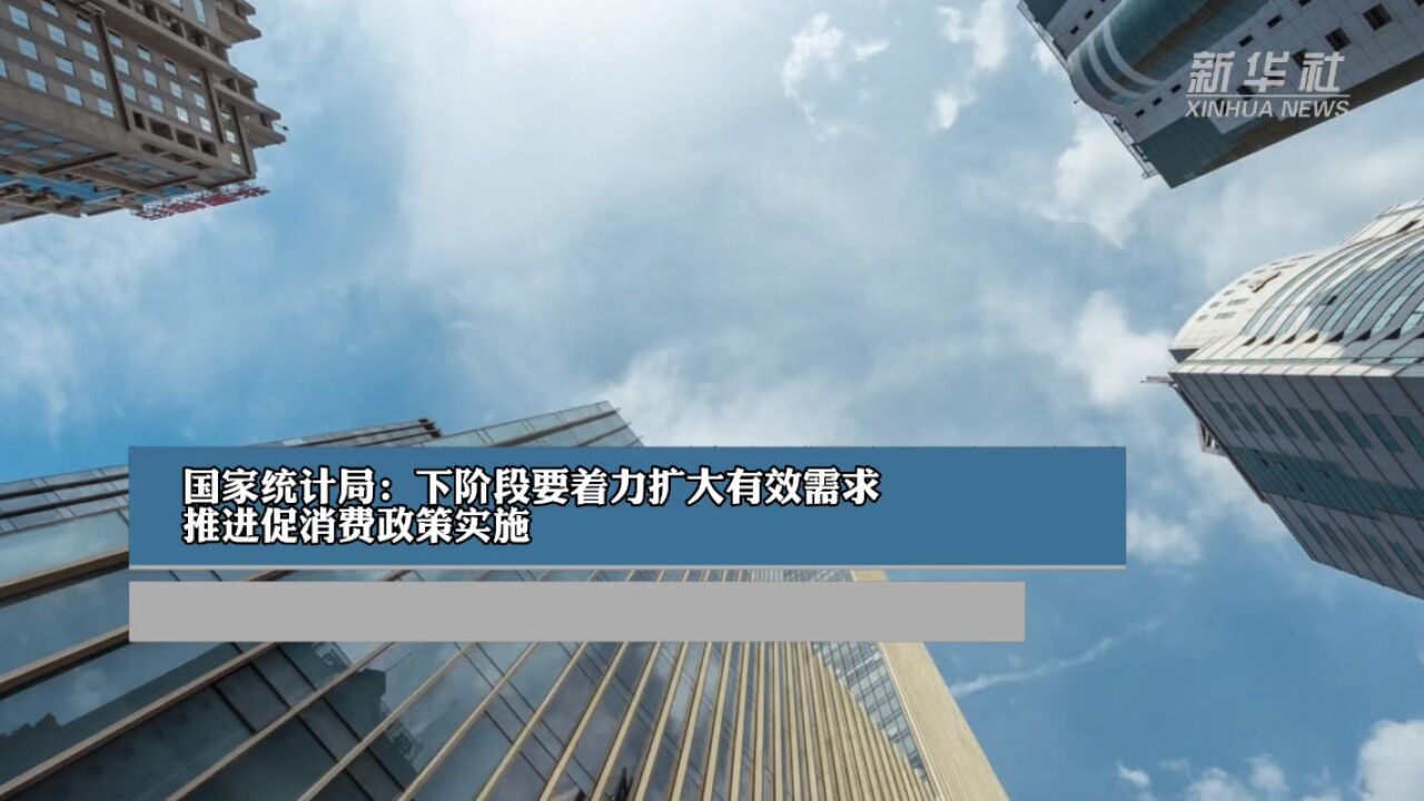 国家统计局:下阶段要着力扩大有效需求 推进促消费政策实施