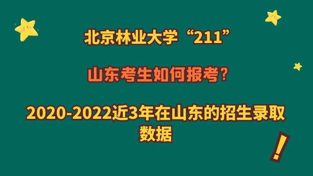 北京林业大学“211”,山东需要多少分?20202022近三年录取数据!