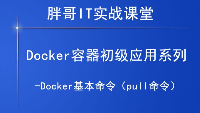 Docker基本命令(pull命令)上2